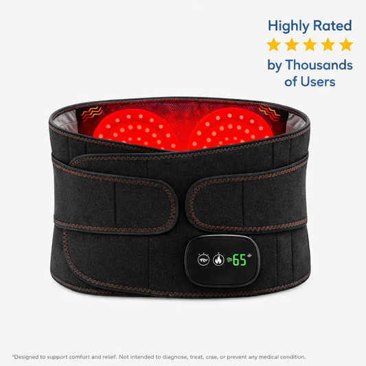 Lumora® Advanced Back Relief Therapy Belt - Triple Action Heat, Red Light & Massage